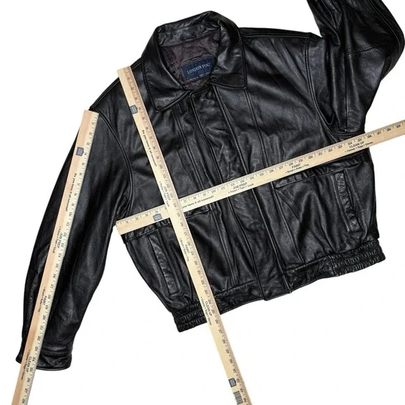 Vintage London Fog Leather Harrington Bomber Jacket XL Burnt Brown - Picture 6 of 10